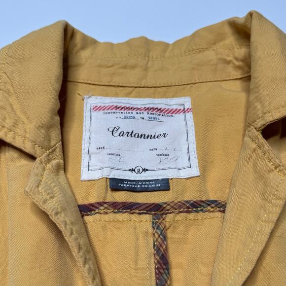 Cartonnier | Anthropologie Brand Nepal Mustard Yellow Linen Blend Utility Jacket - Picture 6 of 6